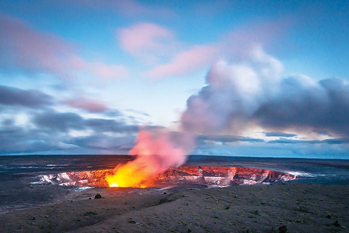 Areal view of Kilauea volcano